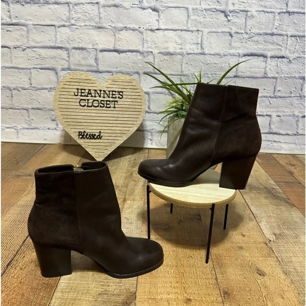 Michael Kors brown leather/suede ankle boots
